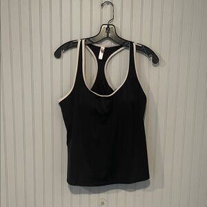 Victoria's Secret Black Swim/Workout Tank with Cream Accents | Size XL